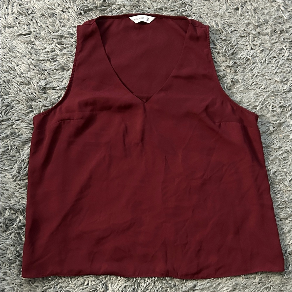 Nine West Sleeveless V-Neck Camisole in Burgundy